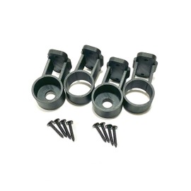 USA Tiki Torch Deck or Fence Mount fits Zoohar Solar Lights Flickering Flame Outdoor Torches and Other 1-1/4” Outside Diameter Poles (4, 2), Black, 1-1/4inch OD