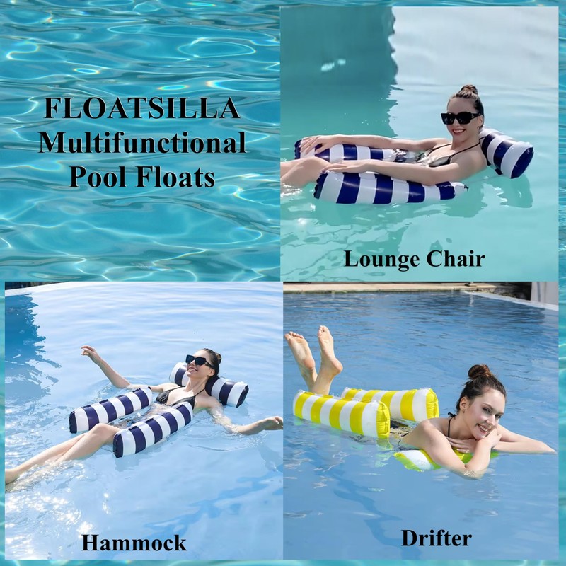 Inflatable Water Hammock Floaties for Adults – Pool Float Lounger
