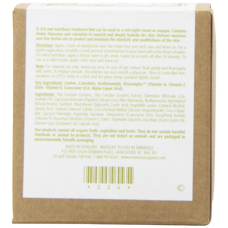 Eminence Linden Calendula 2oz Treatment Cream - Hydrating Moisturizer for