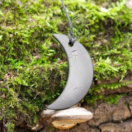 Shungite-Tolvu Shungite pendant "Luna" amulet of abundance made of genuine shungite, Tolvu