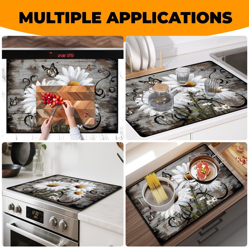 Silicone Glass Stove Top Cover- Mat for Electric Stove Protector