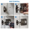 Stainless Steel Cabinet Hinge Repair Plate Kit with Mounting Screws,