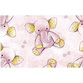 1 Pink Baby Elephant FAT QUARTER ~ 100% COTTON FABRIC ~ Baby