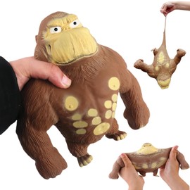 Squeeze Toy, Squishy Monkey Toy,Stretchy Glue-Sand Filled Rubber Gorilla,Elastic Stretchable, Autism,Decompression Toy for Adults and Children Animal for,Gift for Christmas, (Medium Edition)