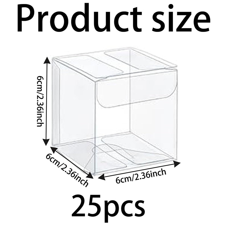 HoAhaMay A 25-Piece Mini Transparent Square Gift Box, PET Box,