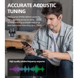 Wireless Bluetooth Headphones, Without Cable, In-Ear Bluetooth 5.3 Earphones with LED Display, Charging Case, 40 Hours Playtime, IPX5 Waterproof, Noise Cancelling Headphones with Dual Microphone for