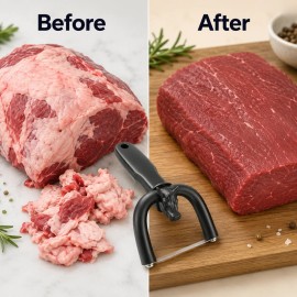 Handheld Meat Slicer for Beef & Pork – Black Manual Kitchen Tool with PP Body