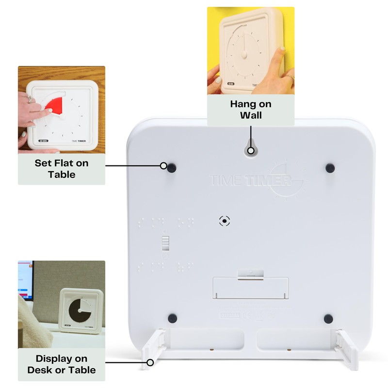 Time Timer® Numberless Braille 8-Inch Visual Timer – 60-Minute Countdown