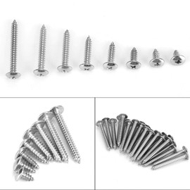 FTVOGUE 200pcs M4 Stainless Steel Self Tapping Screws, Stainless Steel Phillips Flat Head Self Tapping Screws for Sheet Metal Fixings 8/10/12/16/20/25/30/35mm