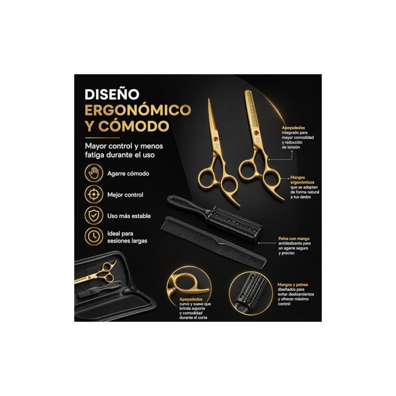 Kit Profesional de Barbería - Juego de 8 Piezas en