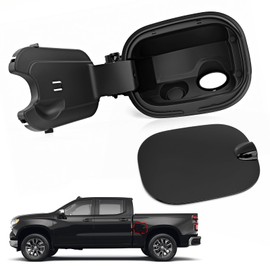 84745944 Fuel Tank Filler Pipe Housing with Cap Door Replacement for Chevy Silverado 1500 2019-2025 Only Gas 6.6 FT Bed, Gas Door Fuel Tank Cap Assembly with Fuel Door Spring Hinge Replace 84745974