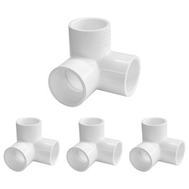 LESSO 3/4 Inch PVC Pipe Fittings 4 Pack 3 Way FittingsFurniture Grade 90 Degree Elbow Side Outlet, PVC Corner Fittings for Building Furniture Greenhouse Shed Pipe Fittings Tent Connection