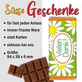 STEINBECK Danke 5er Set Mini Schokolade Tafel Geschenk süß Mitbringsel Dankeschön Vielen Dank statt Blumen Geburtstag Freundin