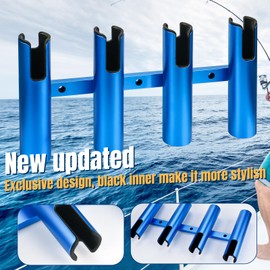 Marinebaby Fishing Boat Rod Holder Aluminum,4 Link Tube Aluminum Rod Rack, Suit Boats & Yacht