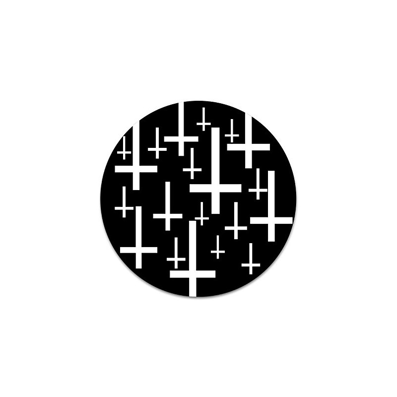 2X Sticker Set - Upside Down Crosses Symbol - for
