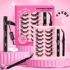 Wimpern Extensions Set 70Pcs Fluffy Künstliche Wimpern Cluster Lashes Extension