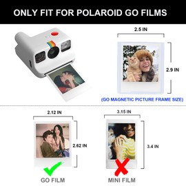 Wogozan GO - Marco magnético para fotos Polaroid Go Gen 2/Polaroid Go Mini cámara instantánea, películas de 2.15 x 2.65 pulgadas, imanes para refrigerador con cubierta transparente, paquete de 10