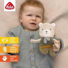 Fehn Crinkle Bear - Activity Raschel Toy for Grasping & Listening