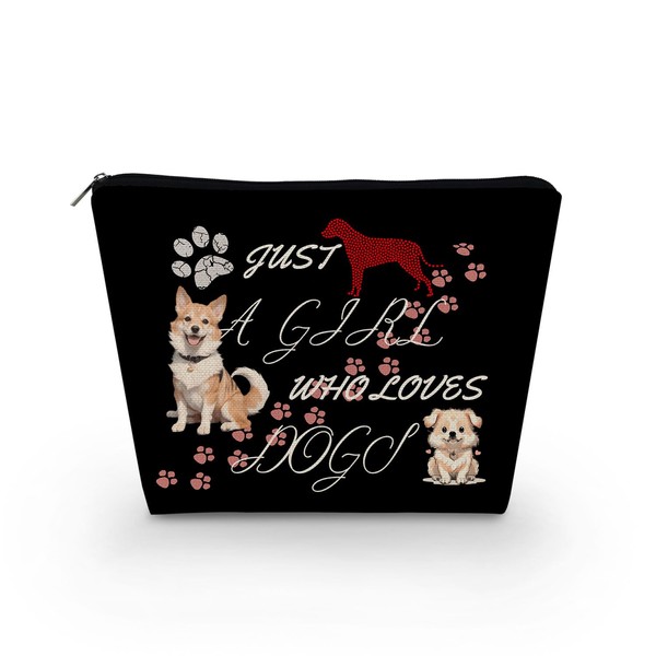 Livel lhood Just Love Dogs Makeup Bag Black Background Cartoon