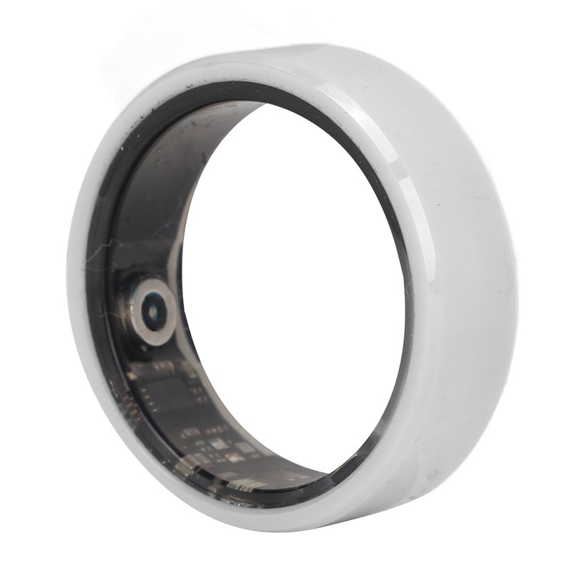 Smart Ring White BT IP68 Waterproof Rechargeable Pedometer Sleep Tracking