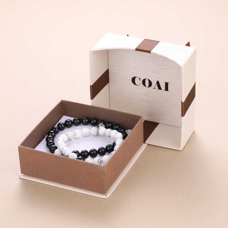 COAI Partner Bracelets with Magnet, Schorl howlite, Schorl