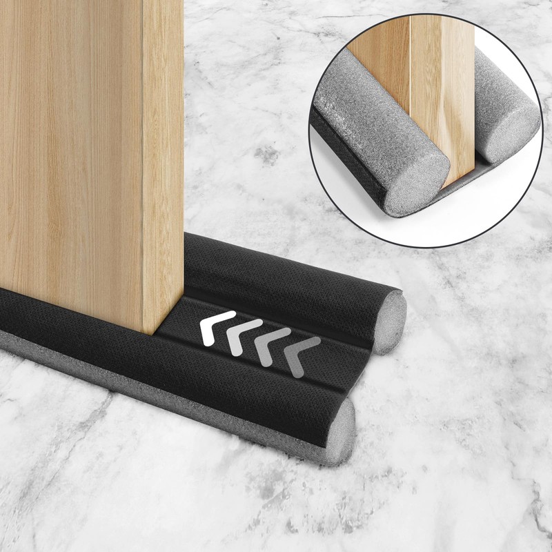 Under Door Draft Blocker Black Door Draft Stopper 36" Noise