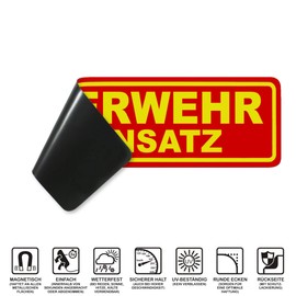 LOHOFOL Magnetic Sign Fire Brigade in Use | Magnetic Sign | Various Sizes Available (35 x 10 cm)