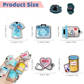 Yudisho 5 Pcs Bogg Bag Charm, Nurse Theme Charm, Rubber Beach Bag Insert Accessory, One size fits all, Non-Precious Metal, No Gemstone