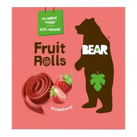 BEAR Rollitos de Fruta Fresa - Ingredientes 100 naturales - Sin azcares aadidos - Meriendas escolares y de almuerzo saludables para nios y adultos -  
