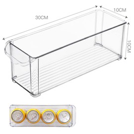 Freezer Organizer Bins | Stackable Freezer Storage | Fridge Drawer Organizer, Refrigerator Organizer Bins, Fridge Shelf Holder Storage Box, Clear Container for Food,