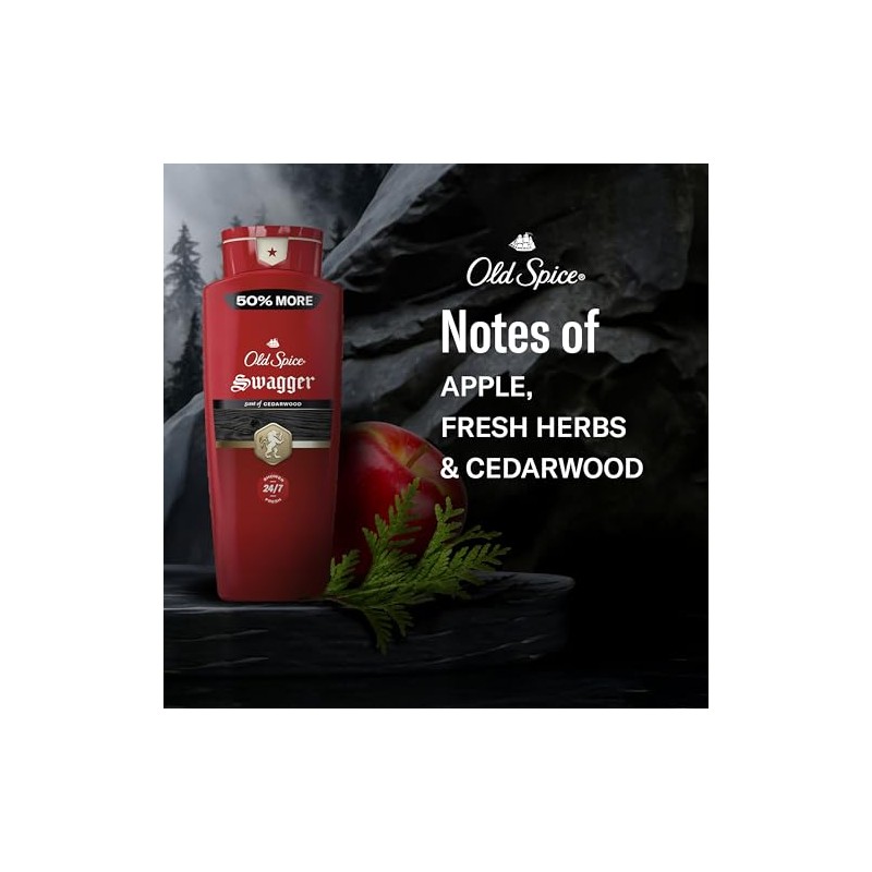 Old Spice Red Collection Swagger Scent with Cedarwood, Men's Body