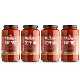 Sonoma Gourmet Cioppino Cooking Sauce | Made with The Finest Ingredients | No Sugar Added | Flavor is Our Secret Sauce - 32 Ounce Jars (Pack of 4)