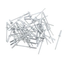 Partuto 50 Pcs Dome Head Closed Sealing Rivets 3.2mm Grip Diameter 10mm Grip Length 6mm Iron Iron Silver Tone