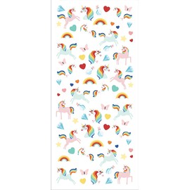 Playhouse Micro Mini Glitter Accent Sticker Sheet for Crafts, Trading & Collecting - Rainbow Unicorns 1 Pack