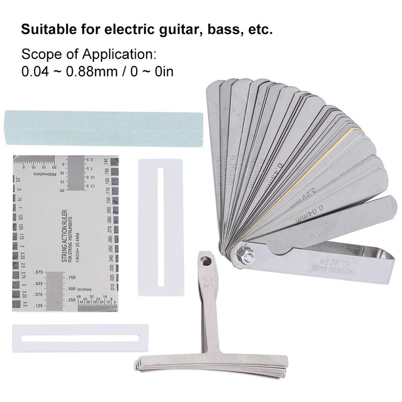 Guitar Tool Set, Including Sander Radius Gauge String Action Ruler