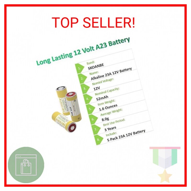 5 Pack Alkaline L1028F 23A 12 Volt Batteries for Celling