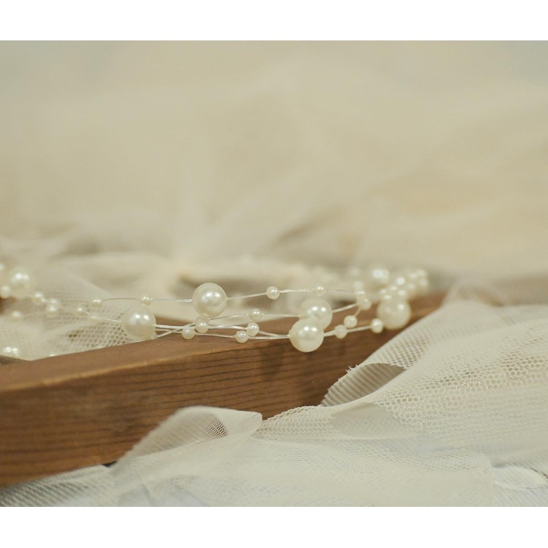 ORRAPHTSTU Newborn Photography Props,Baby Pearl Headband,Photoshoots Posing Hair Tieback (Cream)