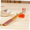 RORPOIR 5Pcs Cute Rabbit Ceramic Chopstick Holder Set Decorative Animal