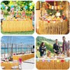 gvivej Hawaii Table Skirts, Hawaii Party Decoration with Multicoloured Flowers,
