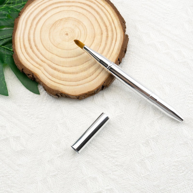 Quacc Double-ended Lip Makeup Brush, Retractable Lip Brush for Lipstick,