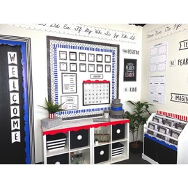 CTP Royal Blue Bold Stripes EZ Border for Classroom Bulletin Board Border for Classroom (Creative Teaching Press 10498)