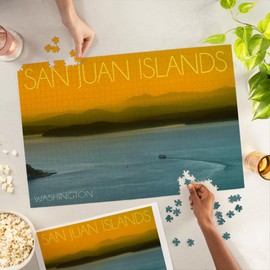 San Juan Islands, Washington, Sunset (1000 Piece Puzzle, Challenging Jigsaw Puzzle for Adults, Made in USA)