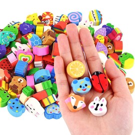 ASTARON Set of 30 Erasers, Animal Set, Novelty Erasers for Party Favours, Animal Erasers for Children, Pencil Eraser, Gifts, Class Rewards for Students, Random Style