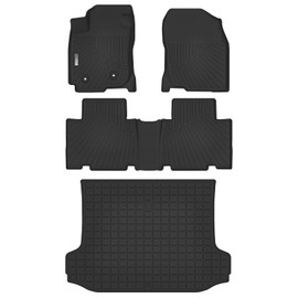 XINSHANGXIU Floor Mats & Cargo Liner for 2006 2007 2008 2009 2010 2011 2012 Toyota RAV4,1st 2nd Row with Trunk Mat,TPE All Weather Protection Slush Floor Liner Black