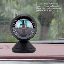 Akozon Car Inclinometer, Indicator Meter Level Tilt Gauge Motorcycle Lean Angle Gauge Road Safety Instrument Car Vehicle Inclinometer Slope