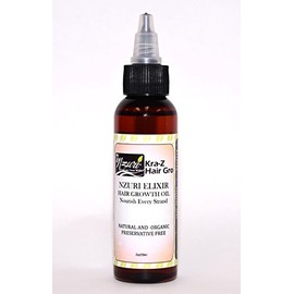 Nzuri Elixir Kra-Z Hair Growth Herbal Hair Vitamin Infused Organic Oil - 2 Oz Helps Revitalize and Repair damaged hair follicles.Gets a Fuller, Healthier, Stronger and Longer Hair