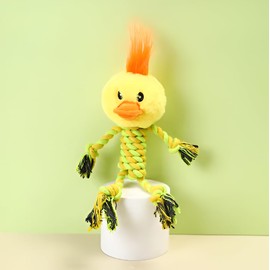 Generic Yellow Duck Dog Toy Rope Animal Dog Toy&Tug Rope for Dogs Squeaky Dog Toys, Tuff Dog Chew Toys Dog Teething Toys for Small, Medium Dogs&Duck Teething Toy Duck Dog Toy (Duck), Orange