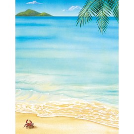 Great Papers! Tropical Beach - Membrete apto para impresora, 8.5 x 11 pulgadas, paquete de 80 hojas (2014233)
