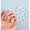 Embossed Flower Nail Art Stickers, 10-Sheet Black White Hand-Drawn Designs