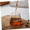 BELLIFFY Elegant 200ml Embossed Stripe Glass Creamer Pitcher - for